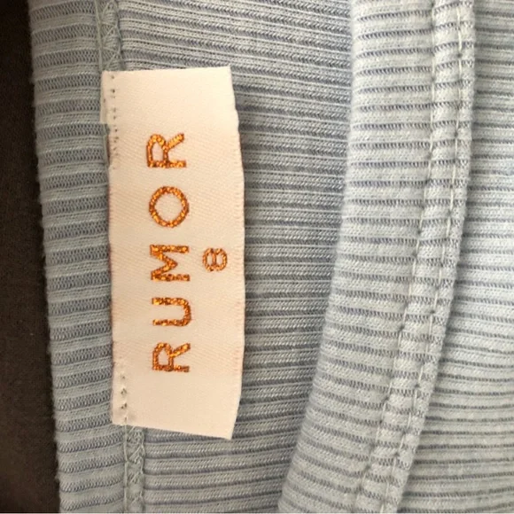 rumor baby blue tank ribbed cropped tank top with tie-sides - Picture 2 of 2